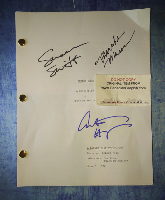 Audrey Rose Cast Hand Signed Autograph Script COA Anthony Hopkins