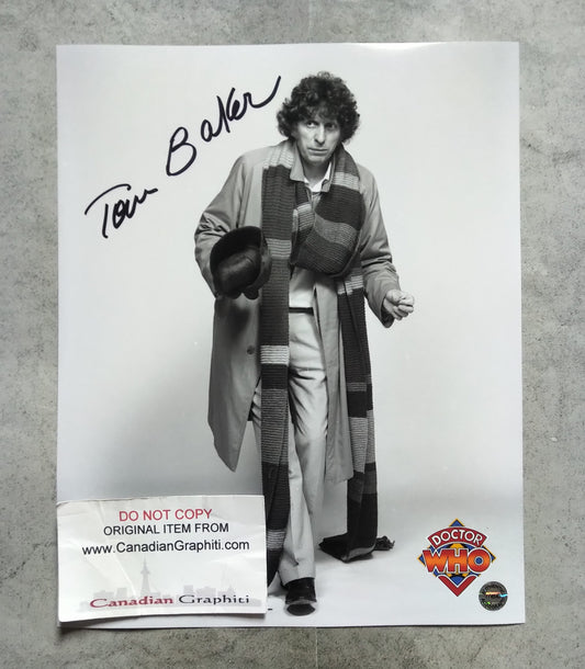 Tom Baker Hand Signed Autograph 8x10 Photo COA Doctor Who