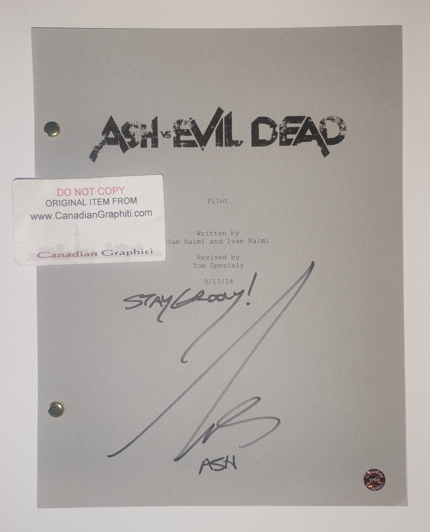 Bruce Campbell Hand Signed Autograph Ash VS Evil Dead Script COA