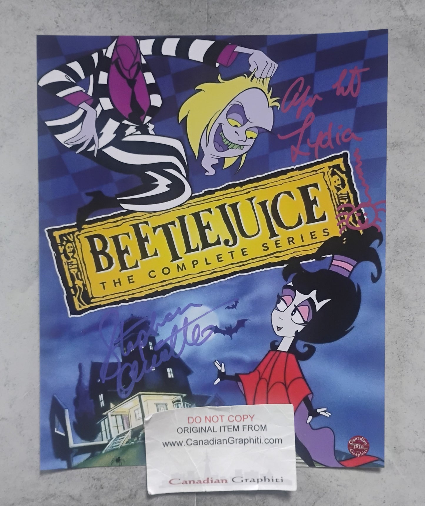 Alyson Court & Stephen Ouimette Hand Signed Autograph 8x10 Photo COA Beetlejuice