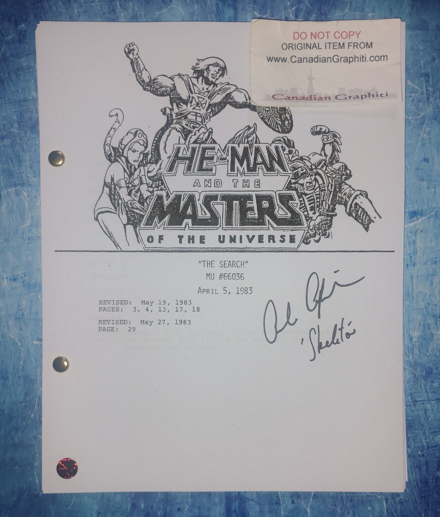 Alan Oppenheimer Hand Signed Autograph He-Man Script COA