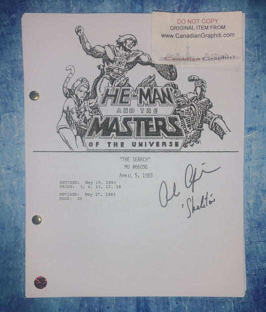 Alan Oppenheimer Hand Signed Autograph He-Man Script COA