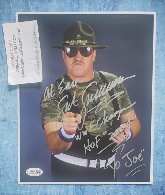 Sgt Slaughter Robert Remus Hand Signed Autograph 8x10 Photo JSA COA