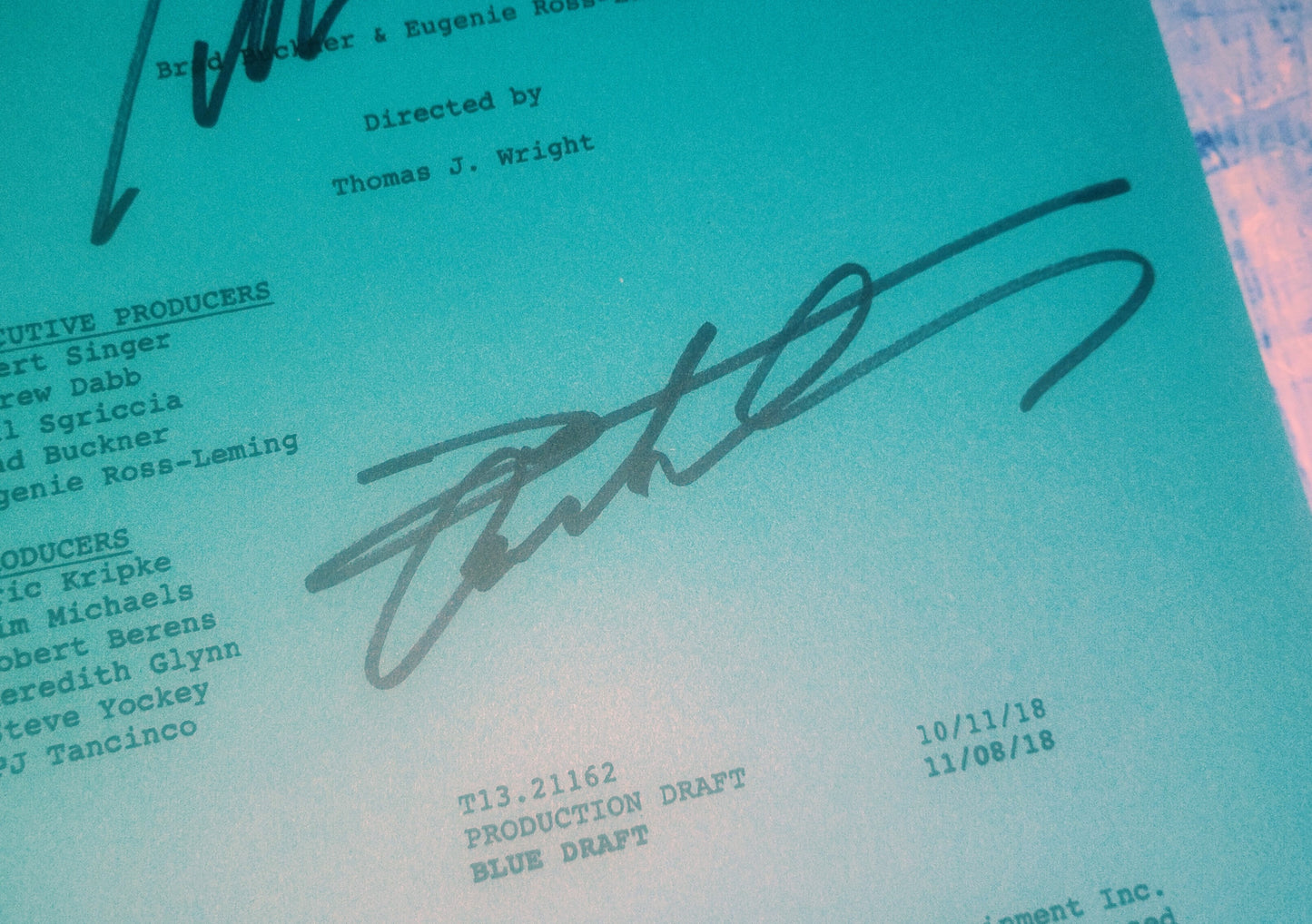 Jensen Ackles & Misha Collins Hand Signed Autograph Supernatural Script COA
