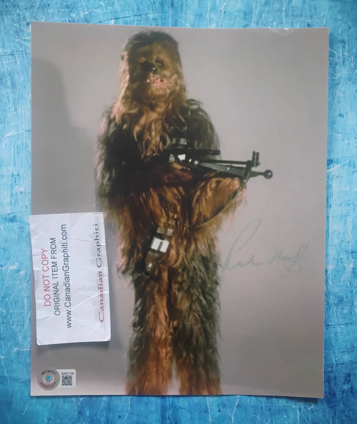 Peter Mayhew Hand Signed Autograph 8x10 Photo BAS COA Star Wars