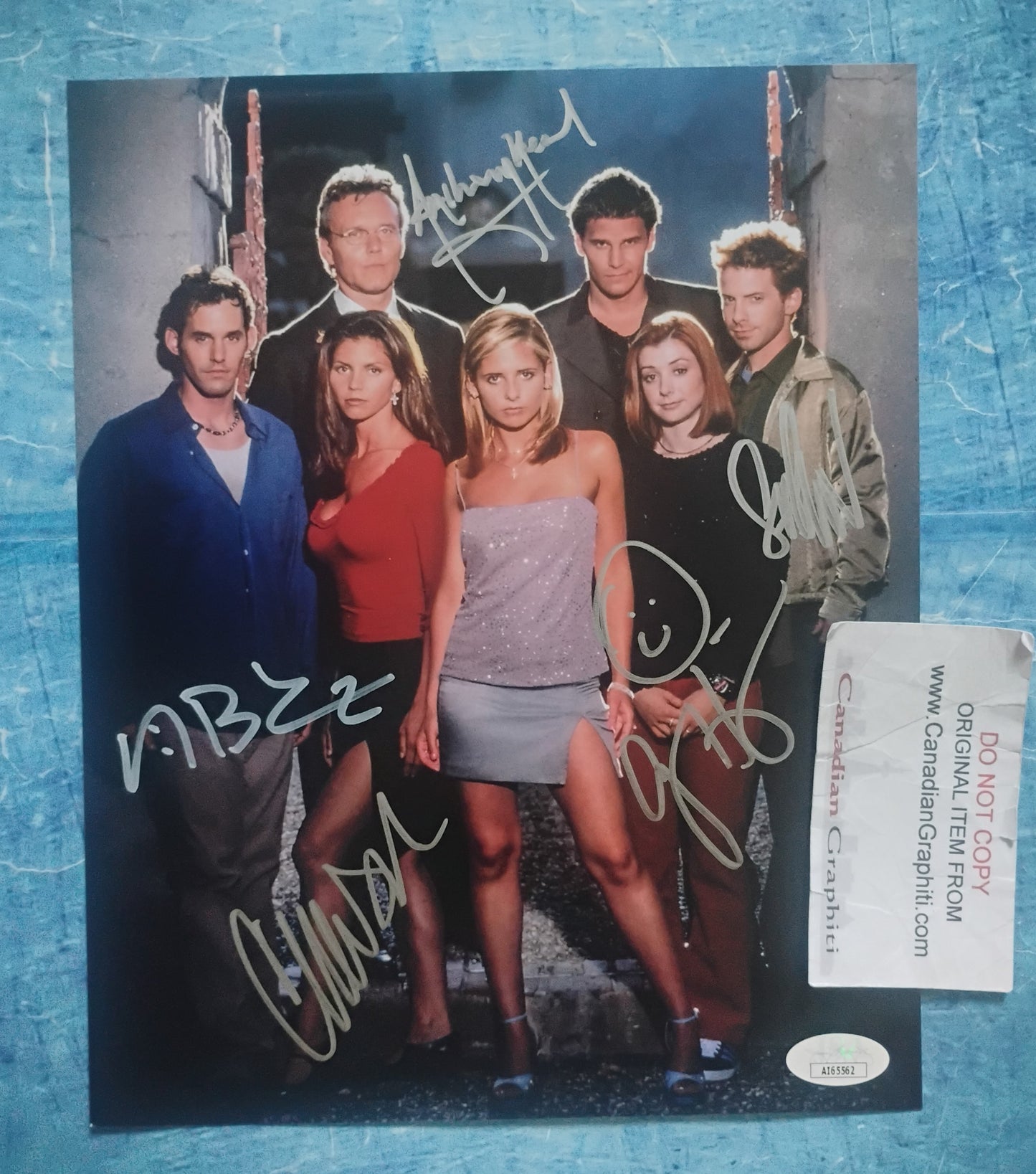 Buffy The Vampire Slayer 5x Cast Hand Signed Photo JSA COA Nicholas Brendon