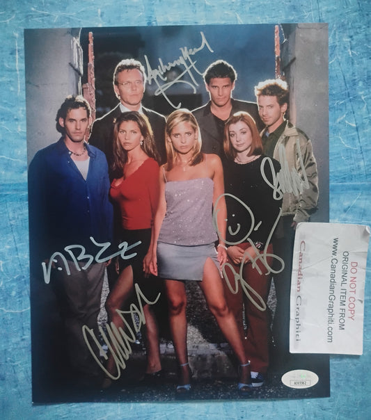 Buffy The Vampire Slayer 5x Cast Hand Signed Photo JSA COA Nicholas Brendon