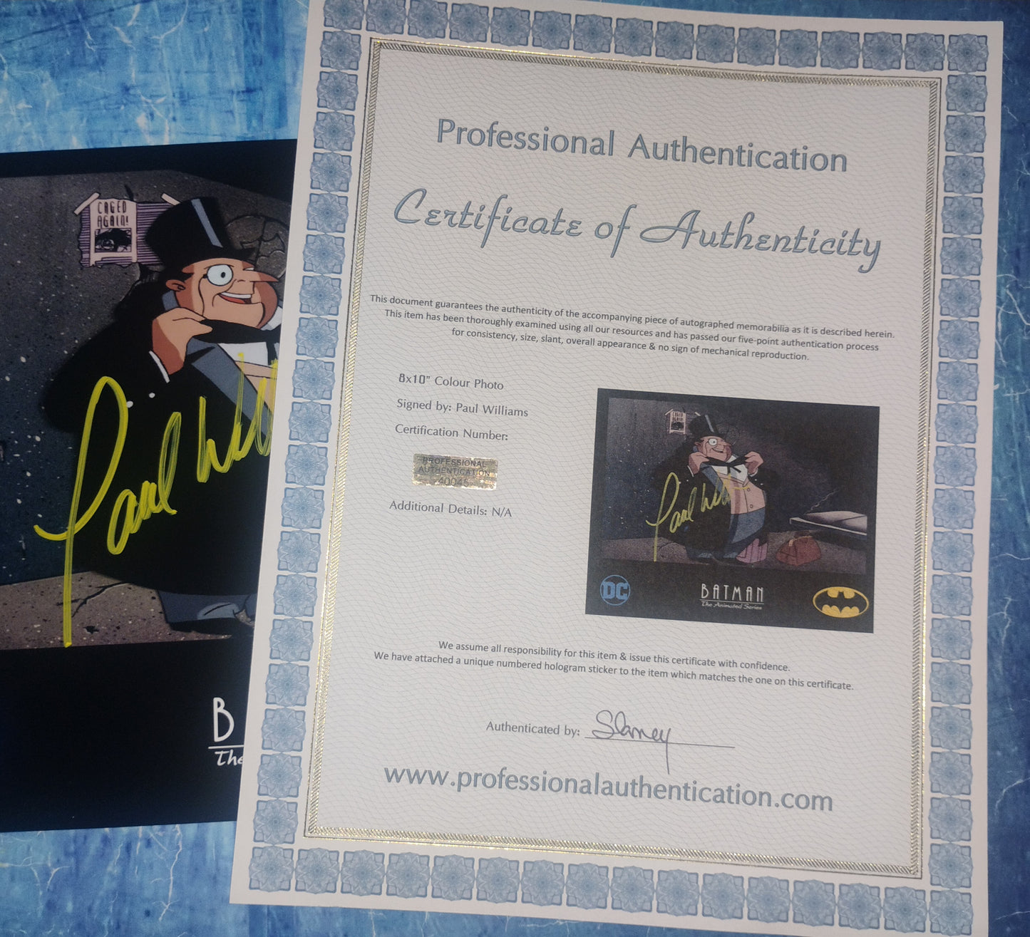 Paul Williams Hand Signed Autograph 8x10 Photo COA Batman Animated Series