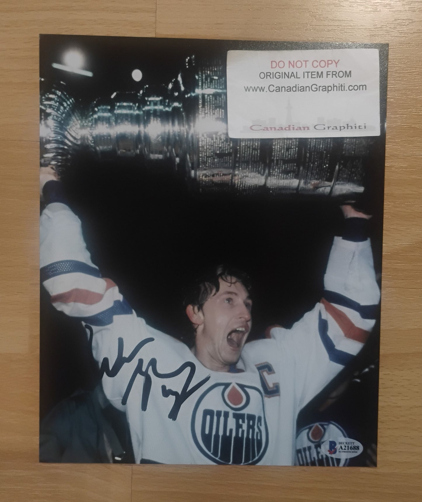 Wayne Gretzky Hand Signed Autograph Photo BAS COA Edmonton Oilers