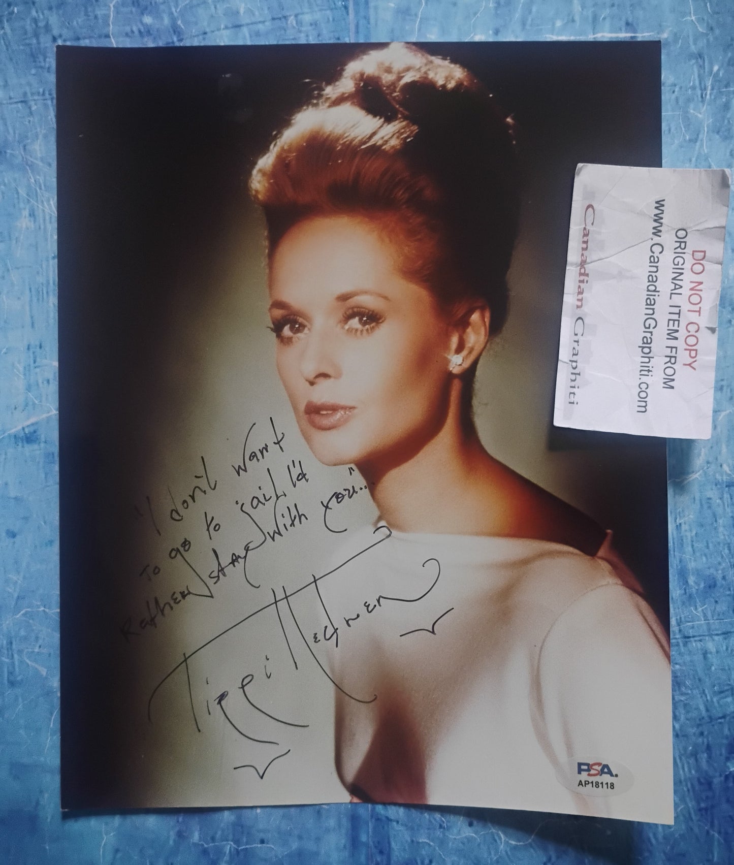 Tippi Hedren Hand Signed Autograph 8x10 Photo PSA COA Marnie