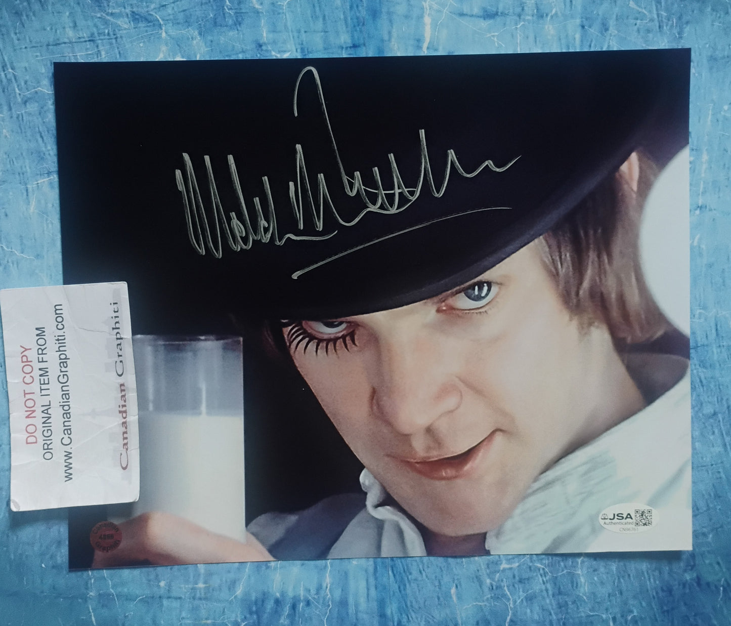 Malcolm McDowell Hand Signed Autograph 8x10 Photo JSA COA A Clockwork Orange