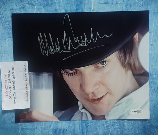 Malcolm McDowell Hand Signed Autograph 8x10 Photo JSA COA A Clockwork Orange