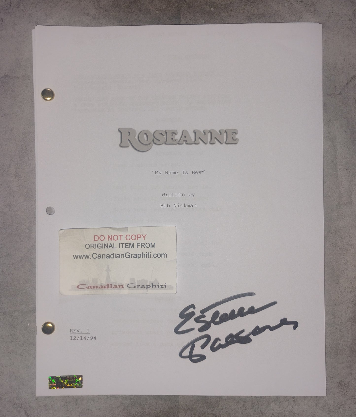Estelle Parsons Hand Signed Autograph Roseanne Script COA
