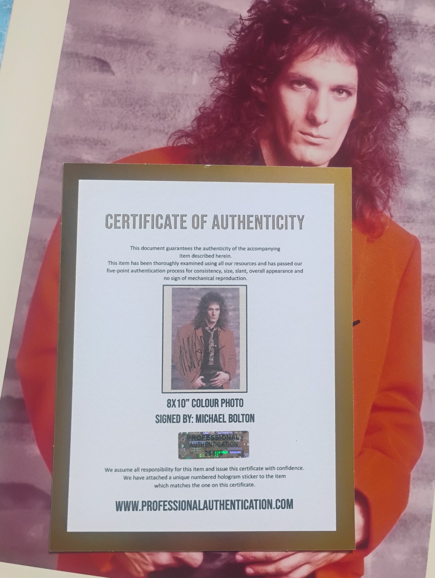 Michael Bolton Hand Signed Autograph 8x10 Photo COA