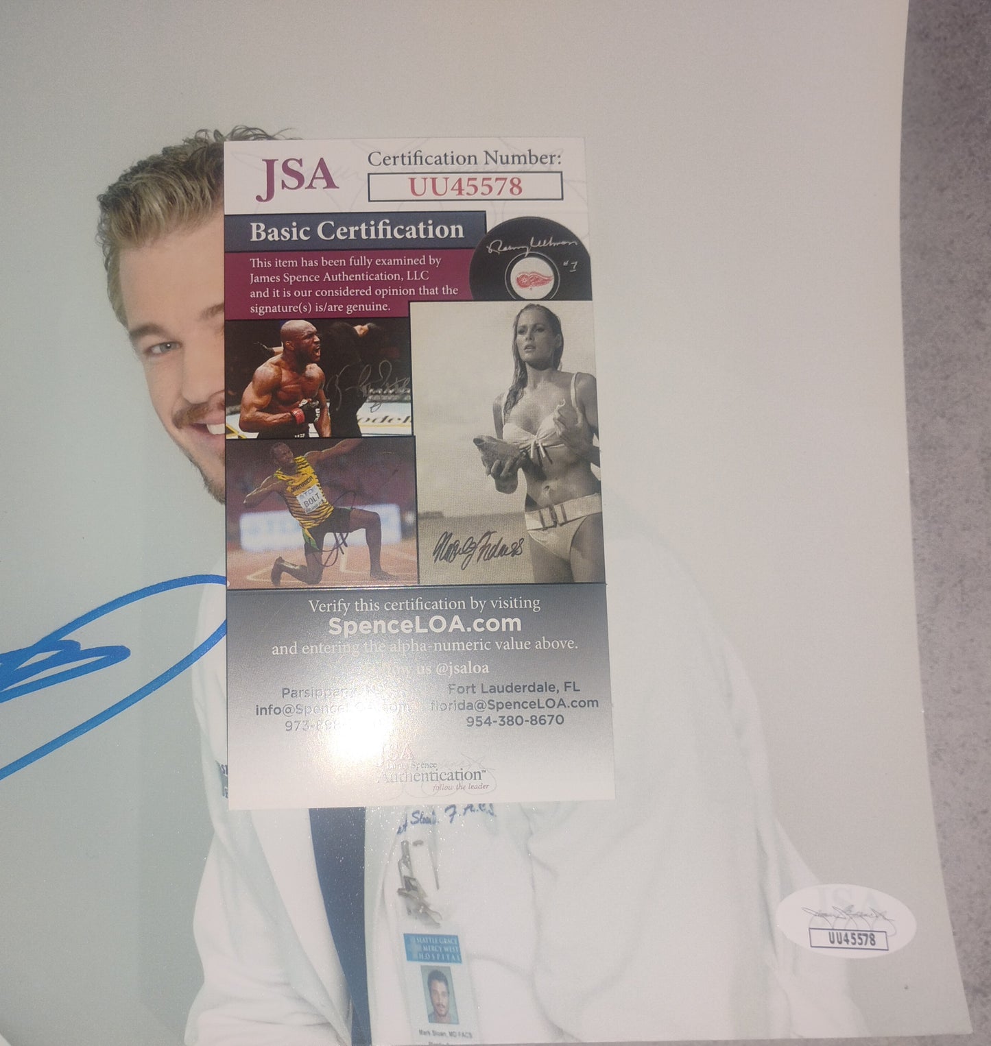 Eric Dane Hand Signed Autograph 8x10 Photo JSA COA Grey's Anatomy