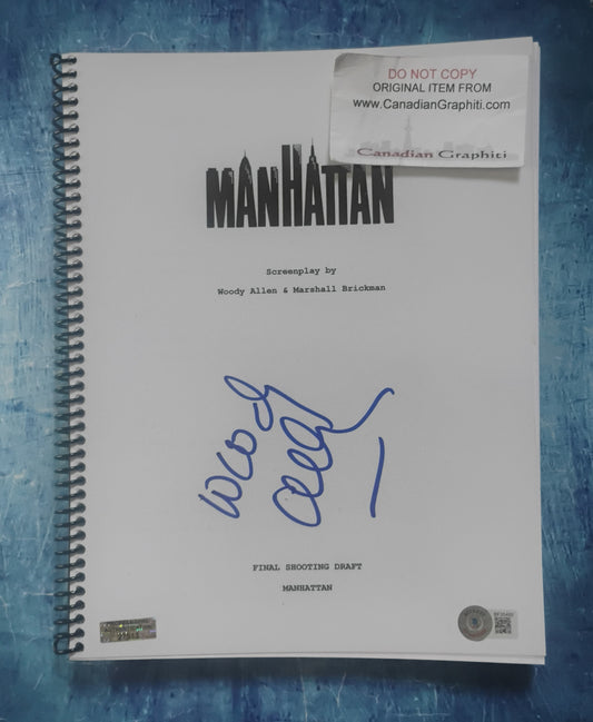 Woody Allen Hand Signed Autograph Manhattan Script BAS COA