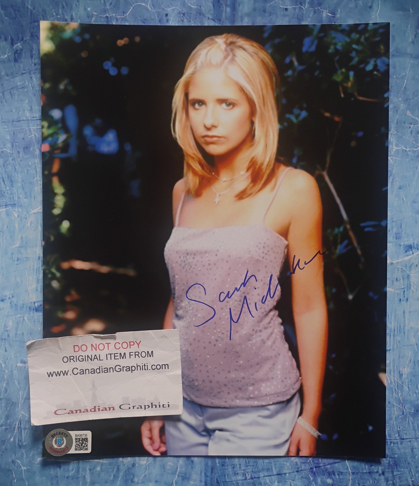Sarah Michelle Gellar Hand Signed Autograph 8x10 Photo BAS COA Buffy The Vampire Slayer