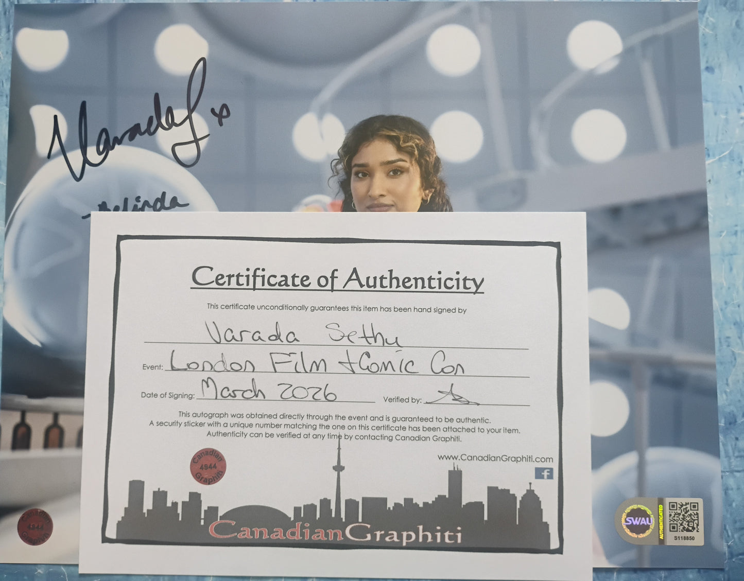 Varada Sethu Hand Signed Autograph 8x10 Photo SWAU COA Doctor Who