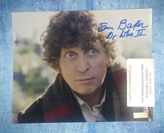Tom Baker Hand Signed Autograph 8x10 Photo COA Doctor Who