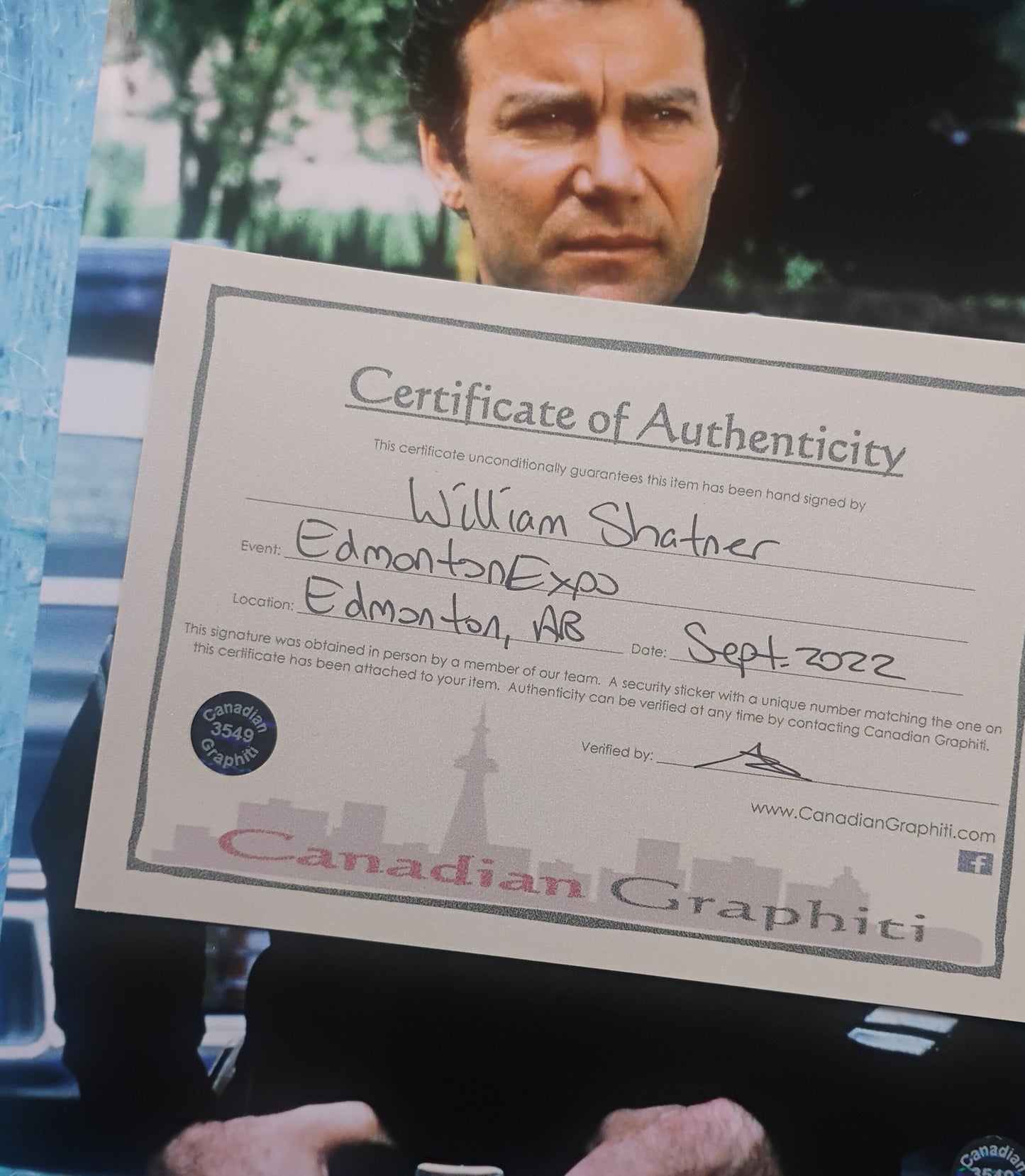 William Shatner Hand Signed Autograph 8x10 Photo COA TJ Hooker