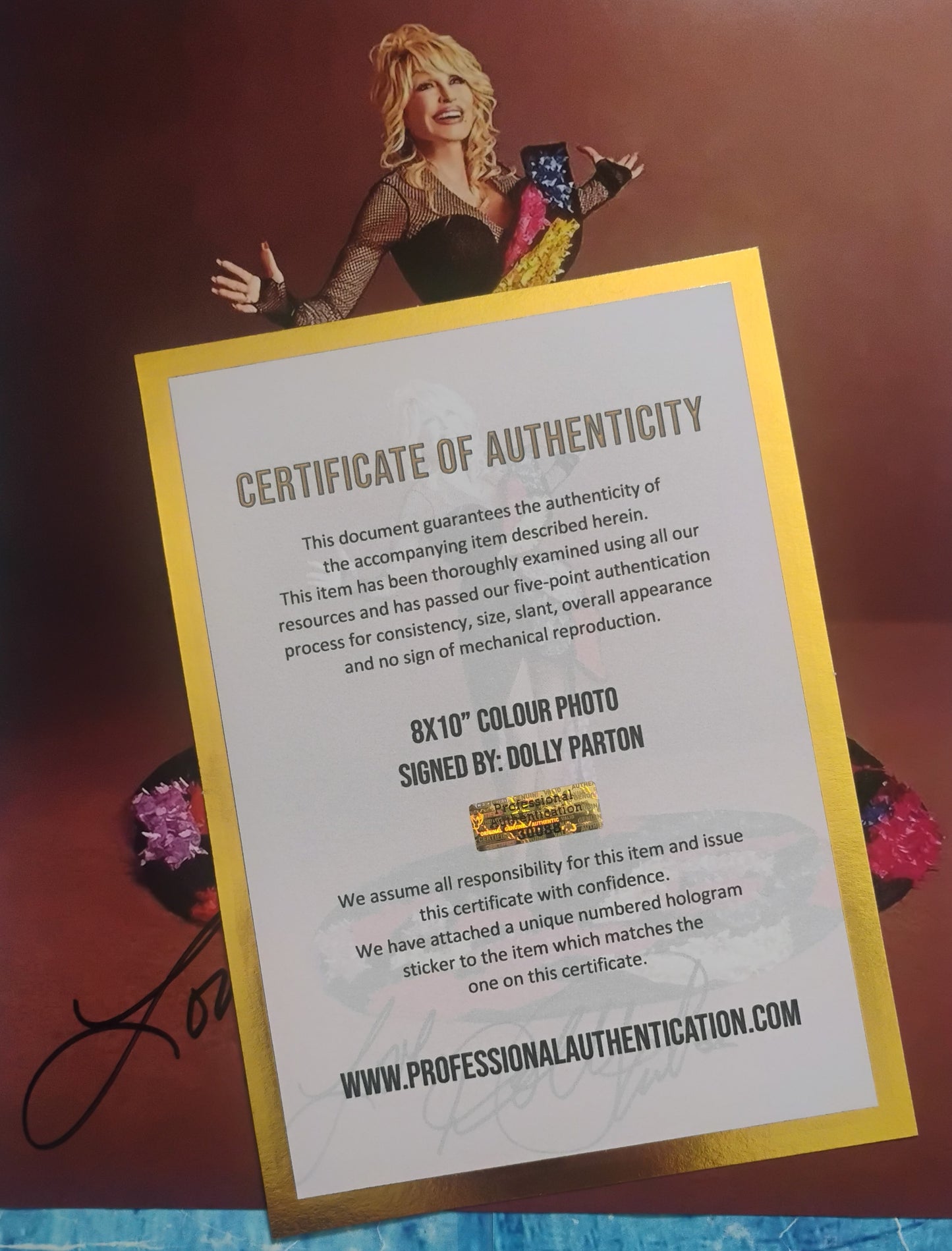 Dolly Parton Hand Signed Autograph 8x10 Photo COA