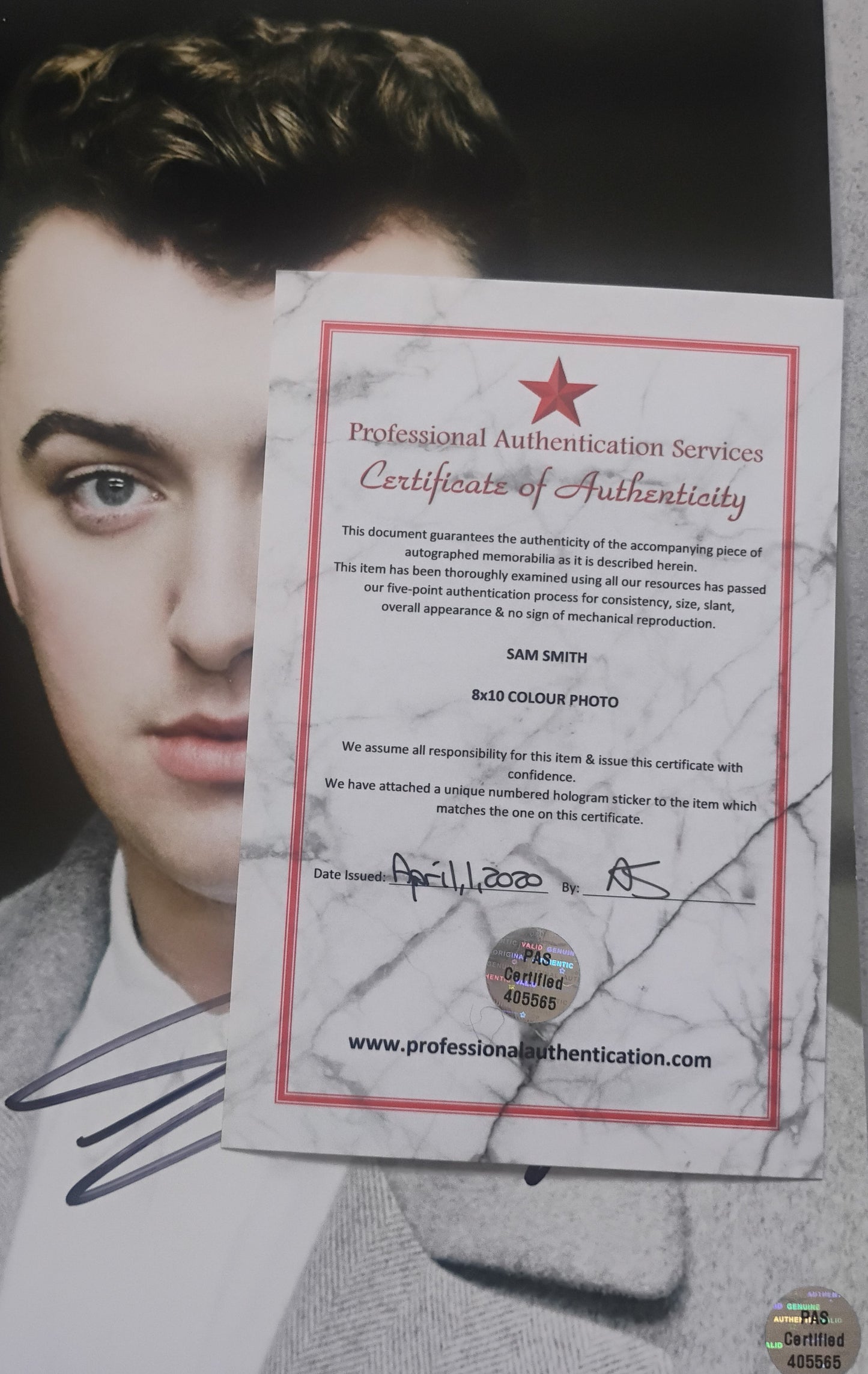 Sam Smith Hand Signed Autograph 8x10 Photo COA