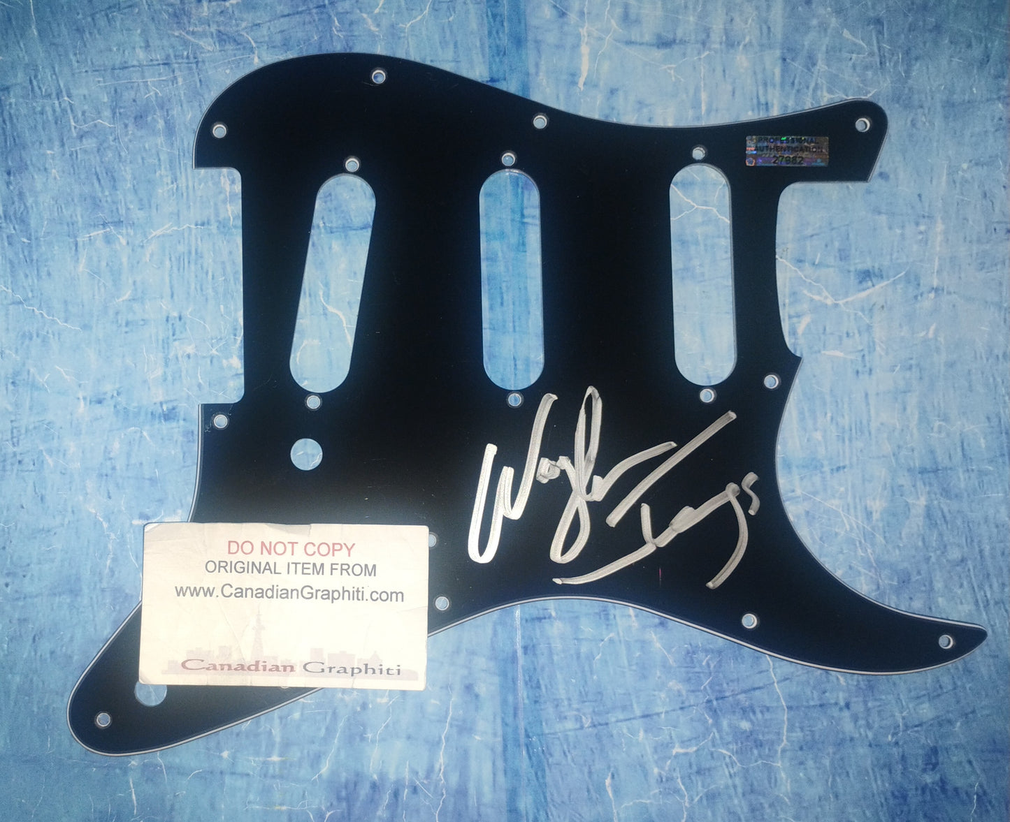 Waylon Jennings Hand Signed Autograph Guitar Pick Guard COA
