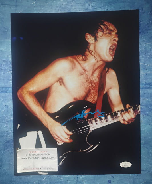 Angus Young AC/DC Hand Signed Autograph 11x14 Photo JSA COA