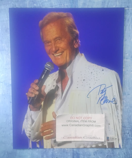 Pat Boone Hand Signed Autograph 8x10 Photo BAS COA