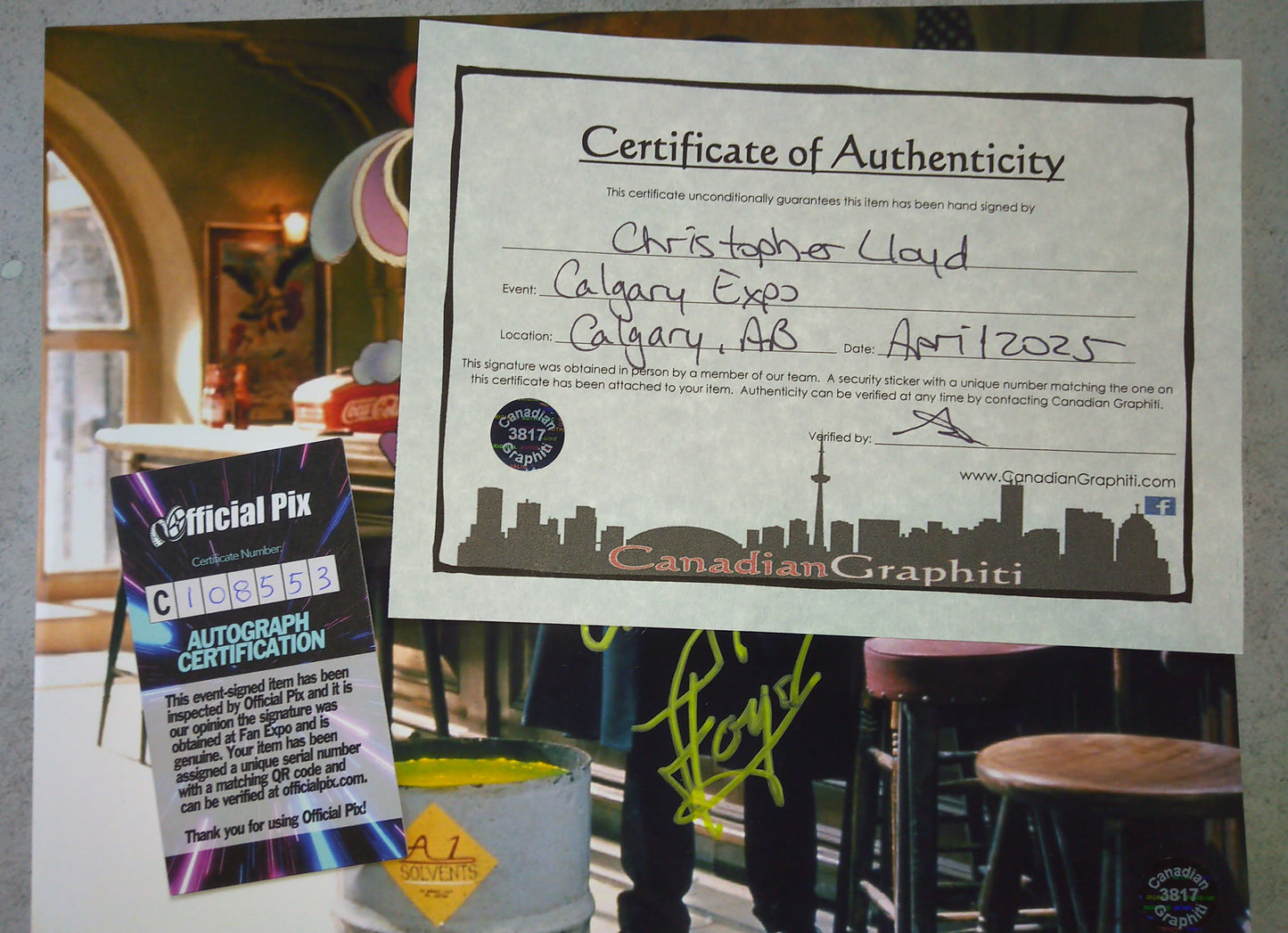 Christopher Lloyd Hand Signed Autograph 8x10 Photo COA + OPix Roger Rabbit