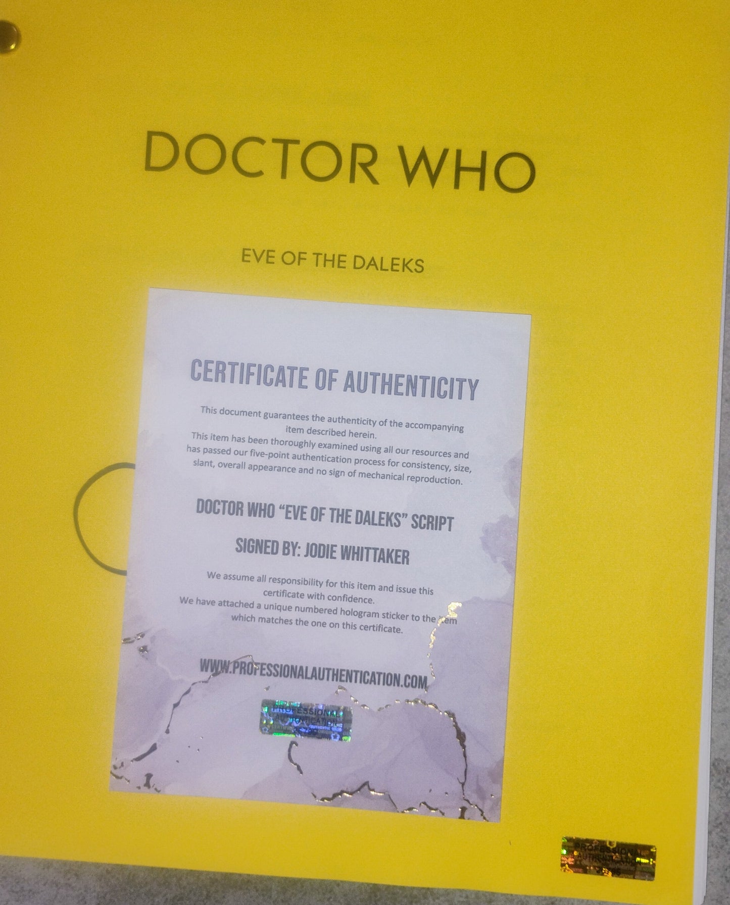 Jodie Whittaker Hand Signed Autograph Doctor Who Script COA