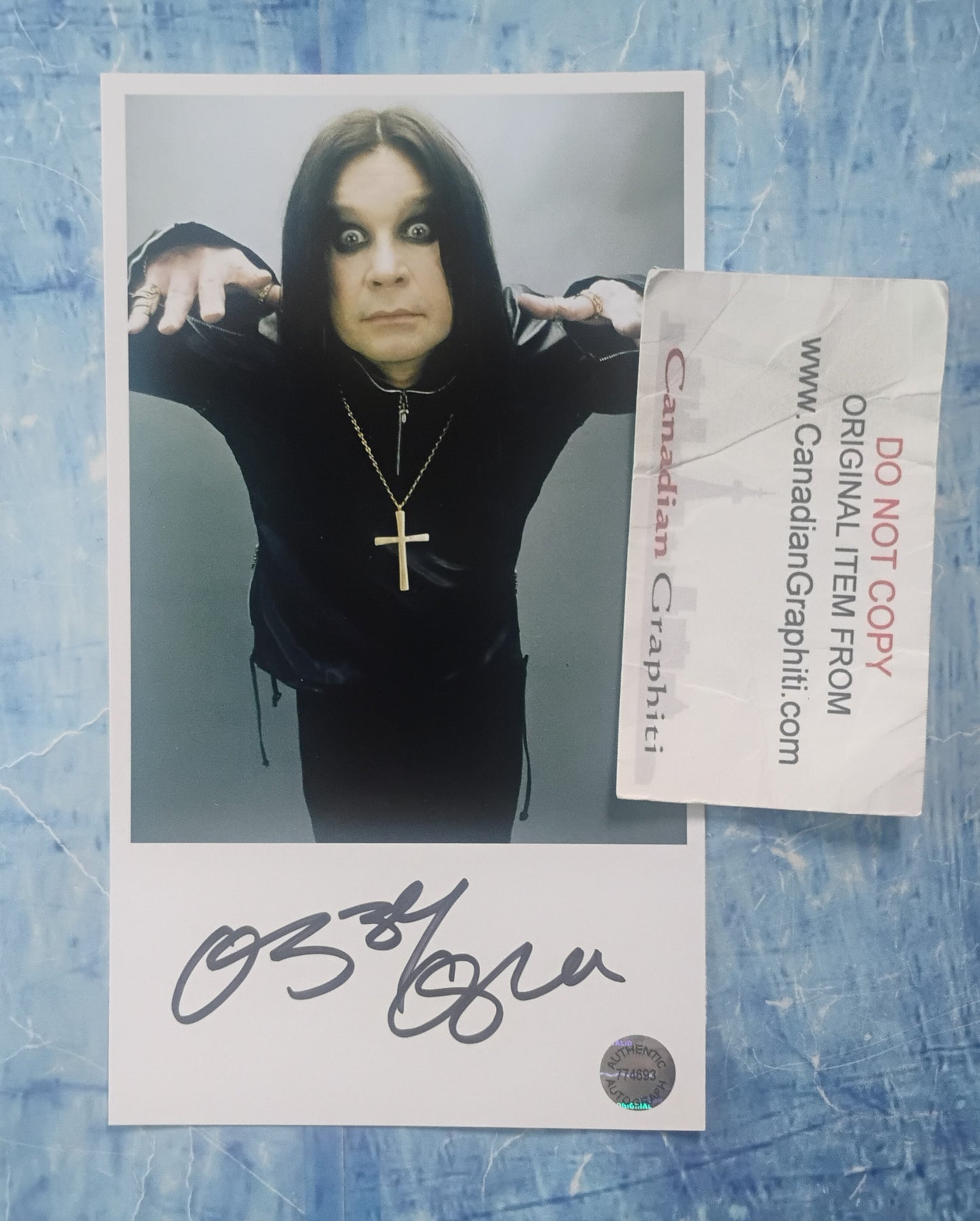 Ozzy Osbourne Hand Signed Autograph Photo COA