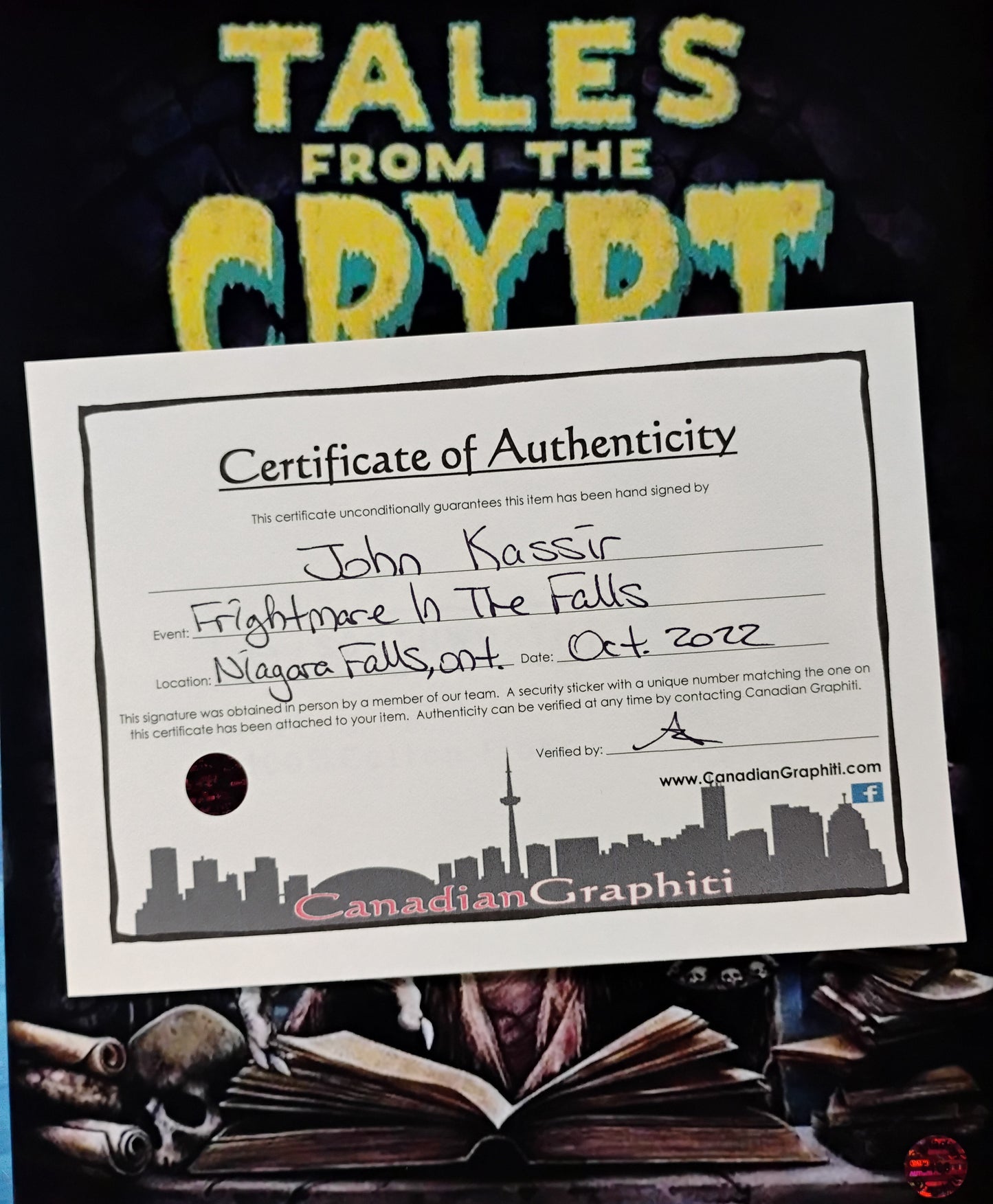 John Kassir Hand Signed Autograph 8x10 Photo COA Tales From The Crypt