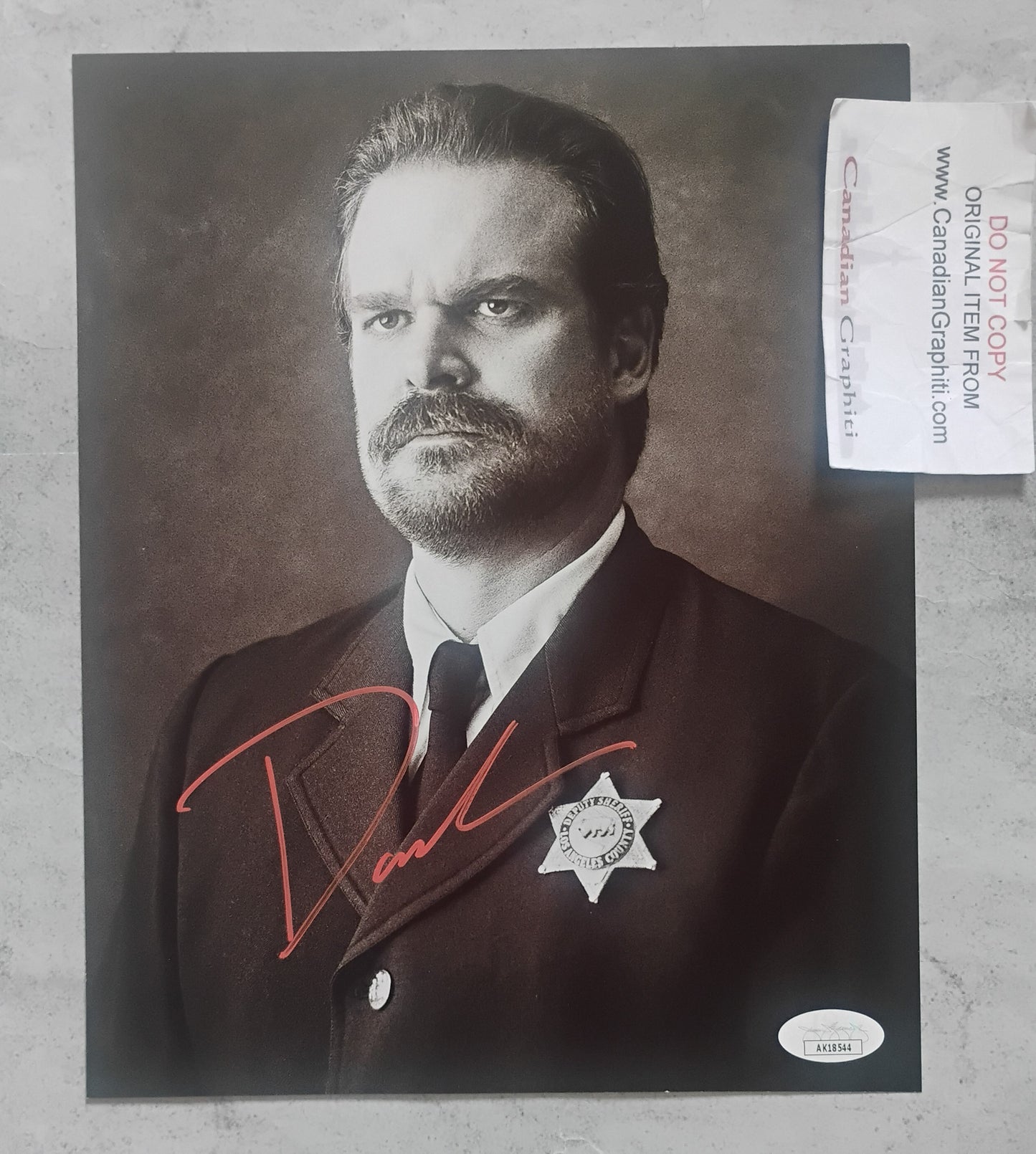 David Harbour Hand Signed Autograph 8x10 Photo JSA COA Stranger Things