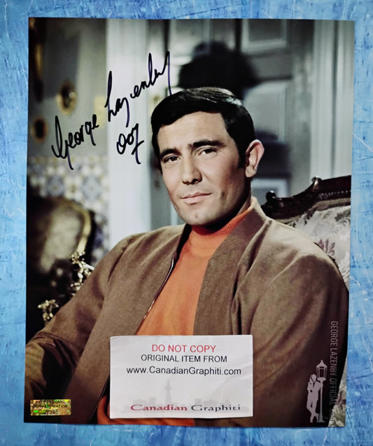 George Lazenby Hand Signed Autograph 8x10 Photo COA James Bond