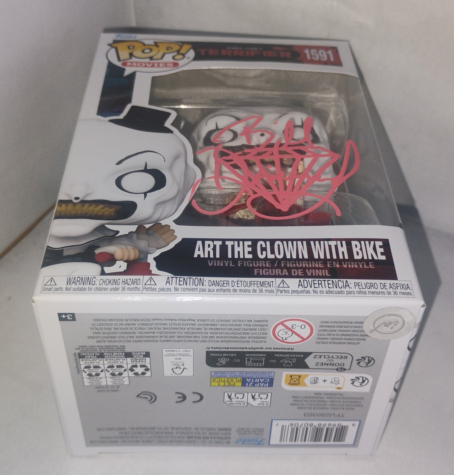 Bill Diamond Hand Signed Autograph Terrifier Funko Pop COA Art The Clown