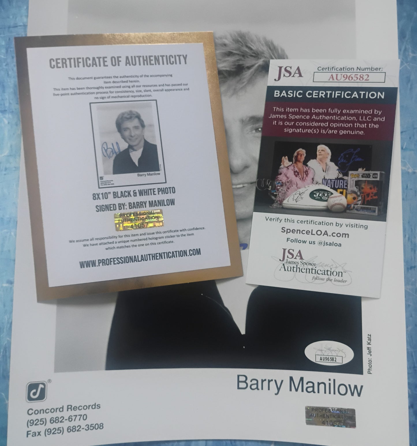 Barry Manilow Hand Signed Autograph 8x10 Photo JSA COA