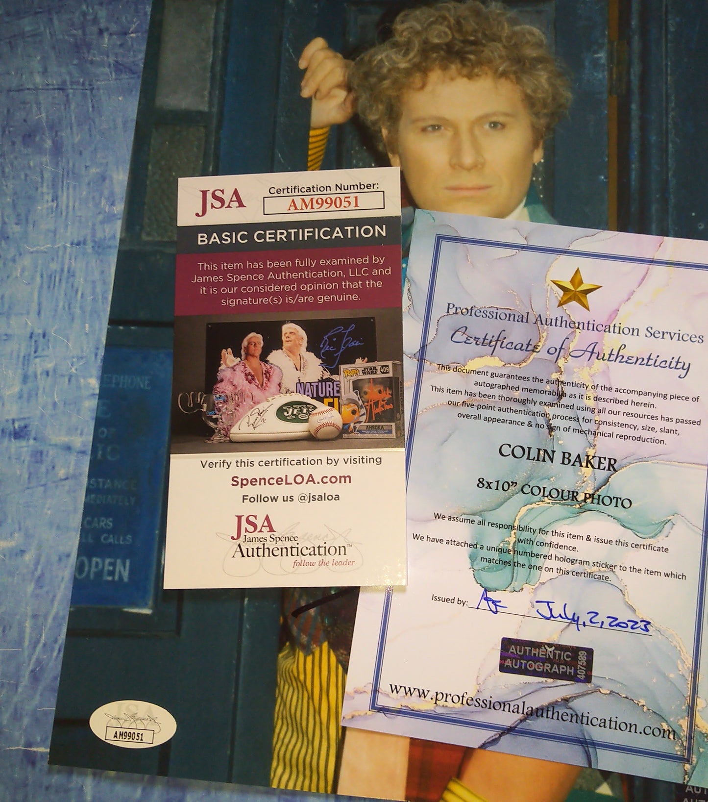 Colin Baker Hand Signed Autograph 8x10 Photo COA + JSA Doctor Who