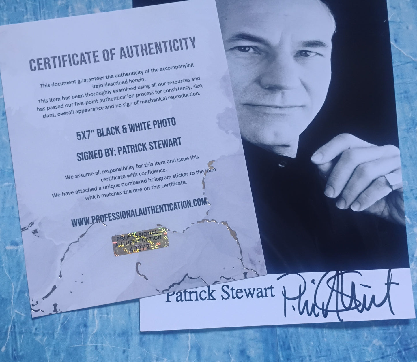 Patrick Stewart Hand Signed Autograph Photo COA
