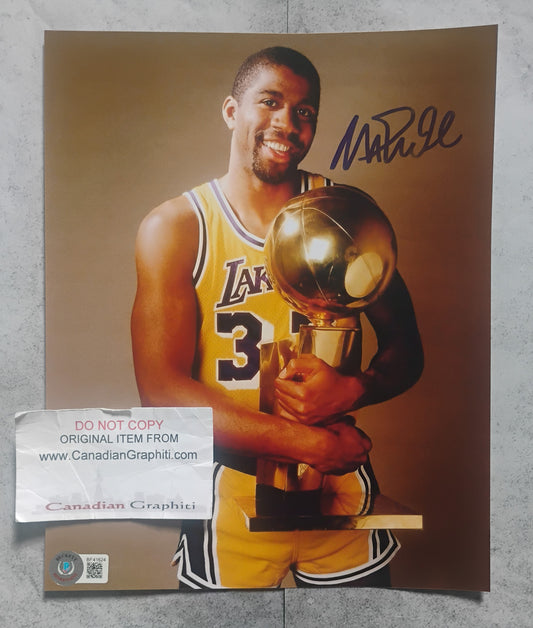 Magic Johnson Hand Signed Autograph 8x10 Photo BAS COA L.A. Lakers