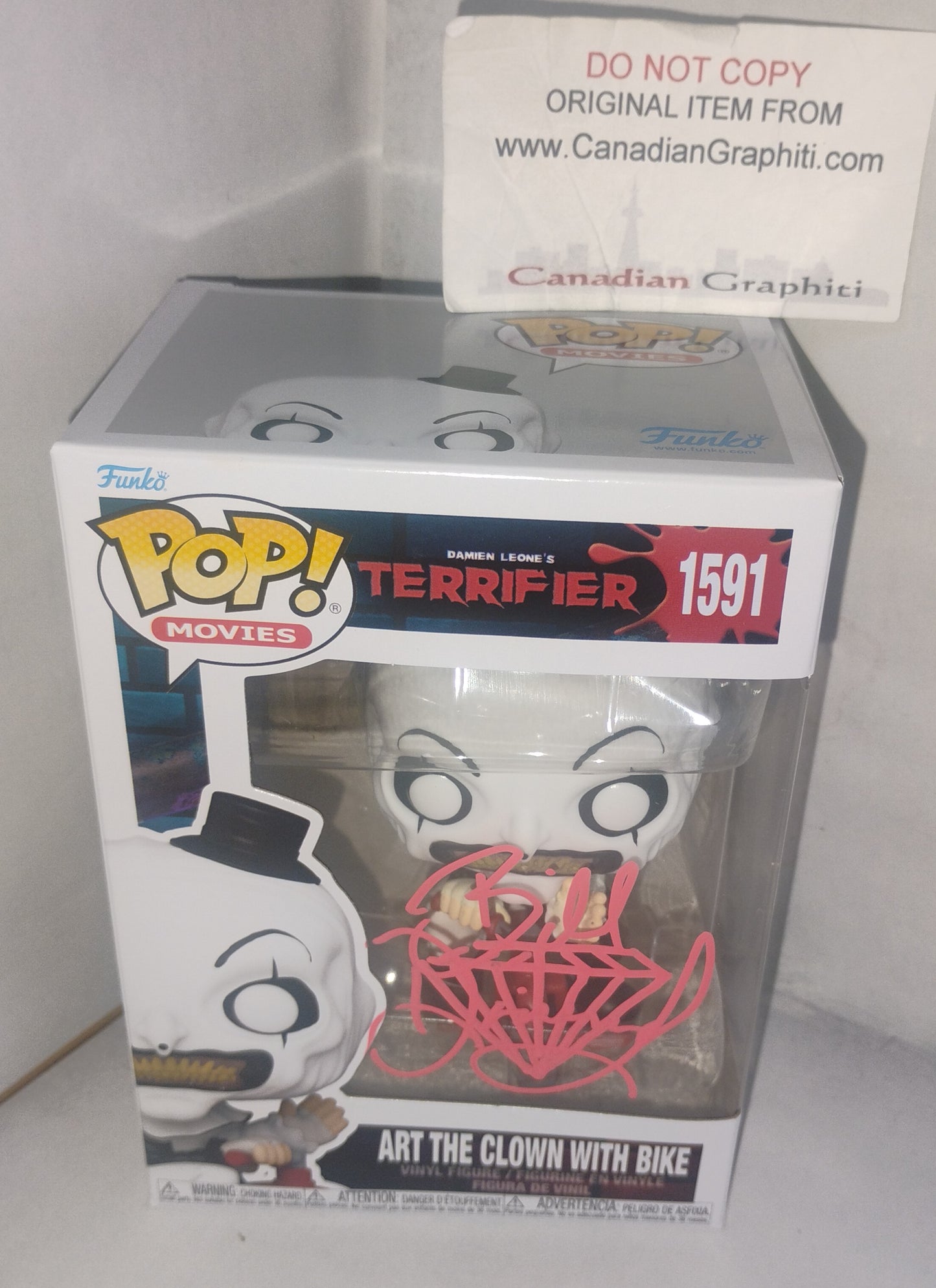 Bill Diamond Hand Signed Autograph Terrifier Funko Pop COA Art The Clown