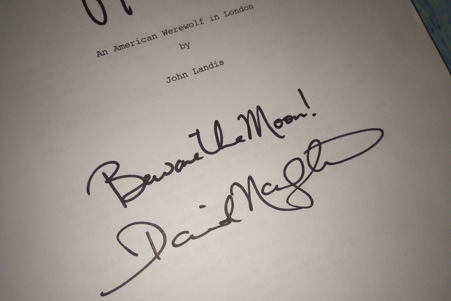 Griffin Dunne & David Naughton Hand Signed Autograph Script COA American Werewolf In London