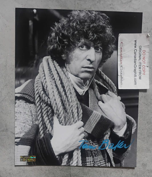 Tom Baker Hand Signed Autograph 8x10 Photo COA Doctor Who