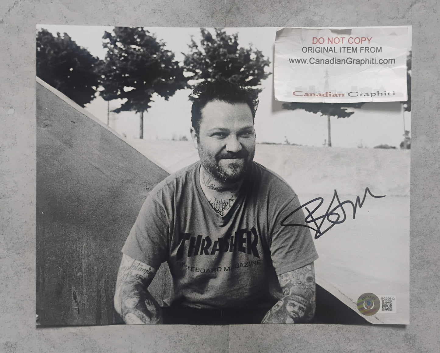 Bam Margera Hand Signed Autograph 8x10 Photo BAS COA Jackass