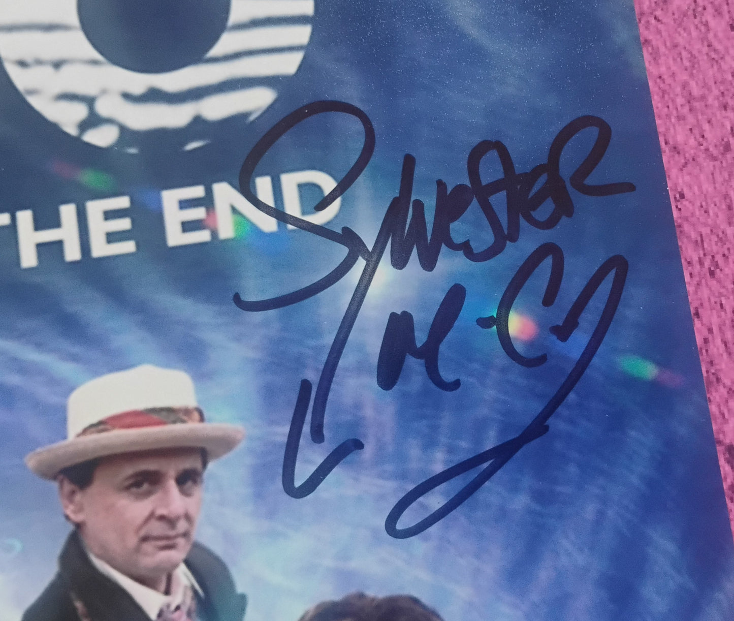 Doctor Who 5x Cast Hand Signed Autograph Photo JSA COA Tom Baker, Colin Baker, Sylvester McCoy, Geoffrey Beevers & Tim Treloar