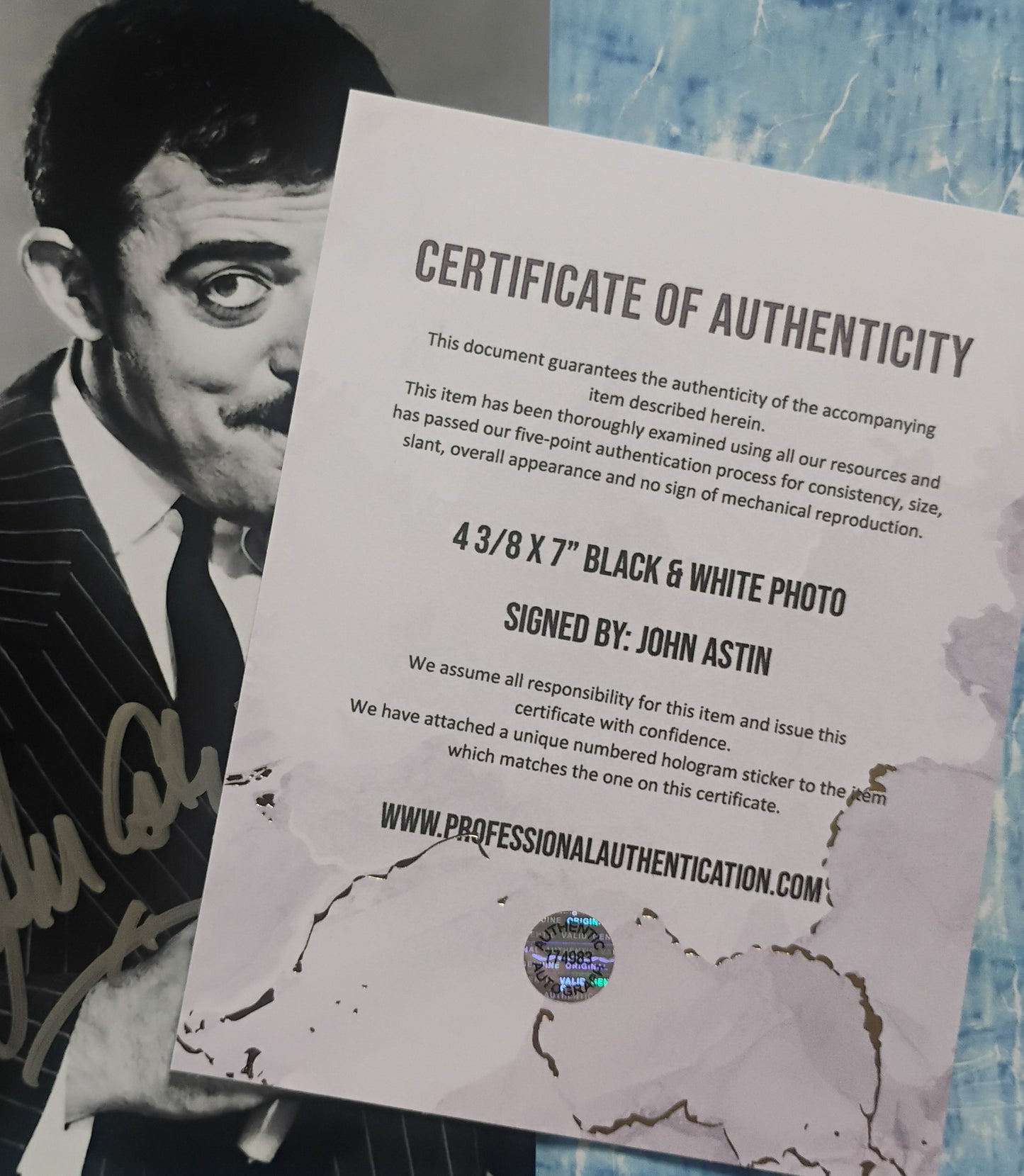 John Astin Hand Signed Autograph Photo COA The Addams Family