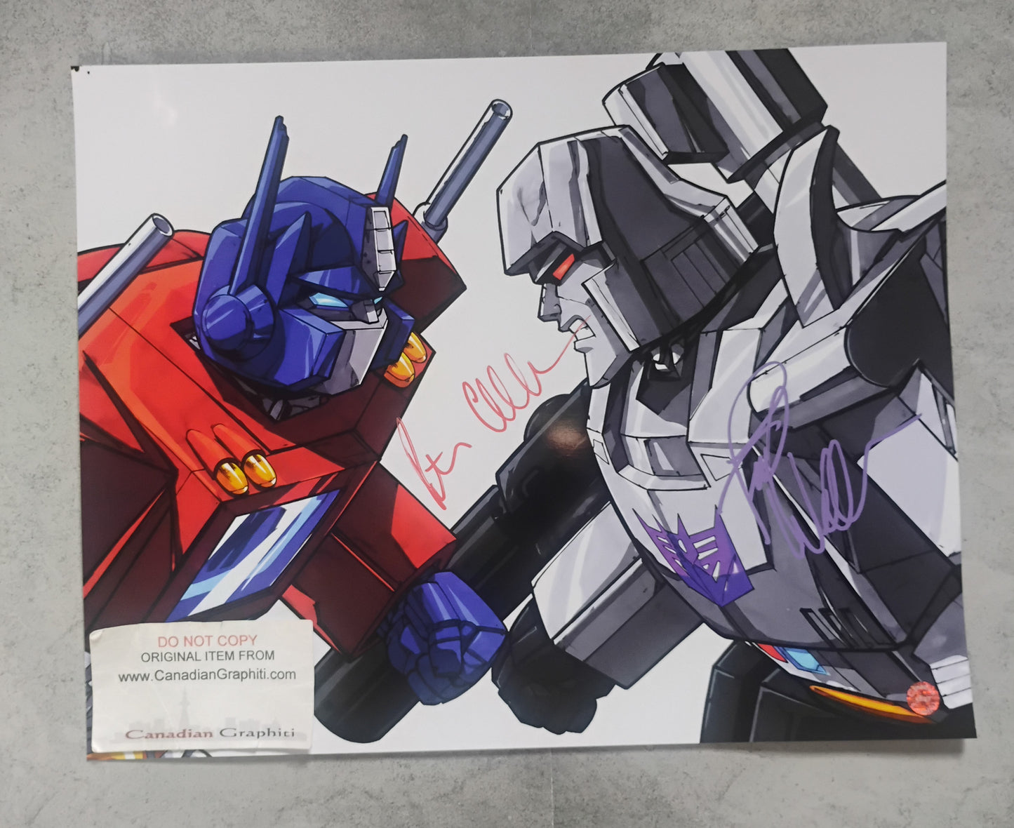 Peter Cullen & Frank Welker Hand Signed Autograph 11x14 Photo COA Transformers