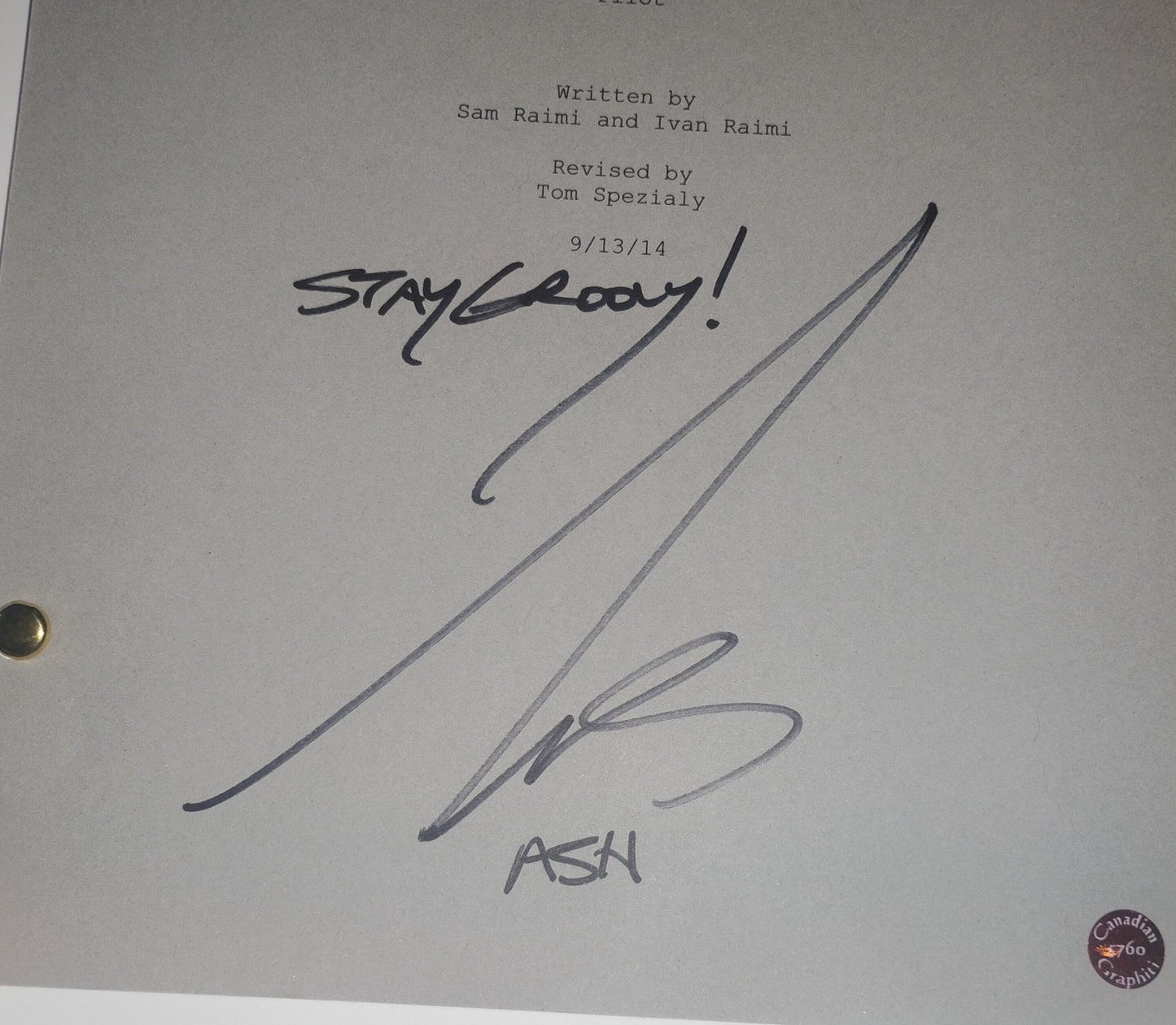 Bruce Campbell Hand Signed Autograph Ash VS Evil Dead Script COA