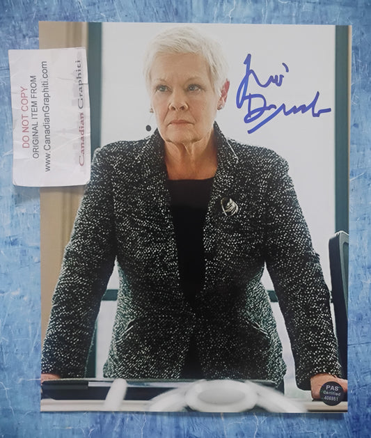 Judi Dench Hand Signed Autograph 8x10 Photo COA James Bond