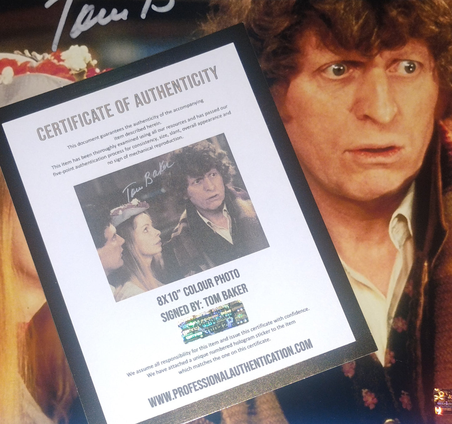 Tom Baker Hand Signed Autograph 8x10 Photo COA Doctor Who